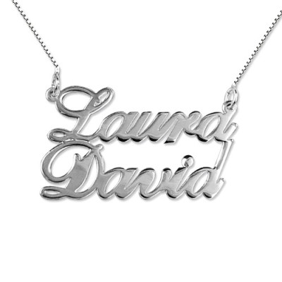 Personalised Silver Double Name Necklace