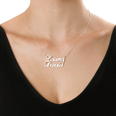 Personalised Silver Double Name Necklace
