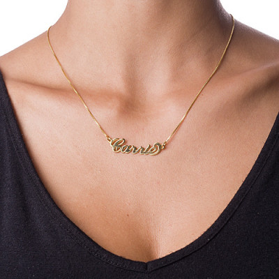 Personalised 18ct Gold-Plated Silver Carrie Name Necklace - Custom Name Jewellery