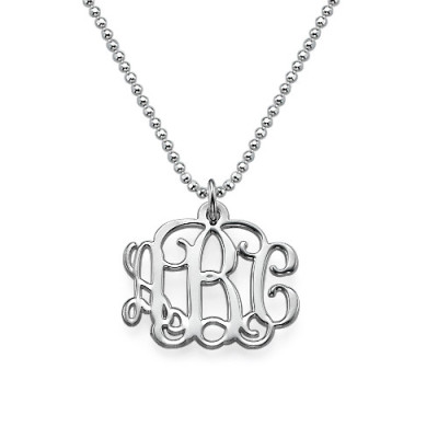 Small Silver Monogram Necklace - Smaller Version - By The Name Necklace;