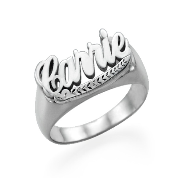 Sterling Silver Personalised "Carrie" Name Ring