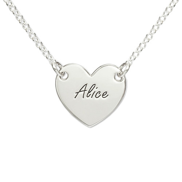 Personalised Sterling Silver Engraved Heart Pendant Necklace