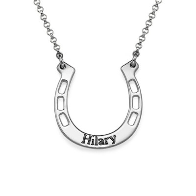 Personalised Sterling Silver Engraved Horseshoe Necklace
