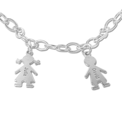 Personalised Sterling Silver Engraved Mothers Day Bracelet/Anklet with Custom Engraving