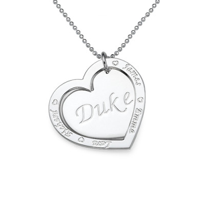 Sterling Silver Family Heart Necklace - Perfect Gift for Mom, Wife, or Partner