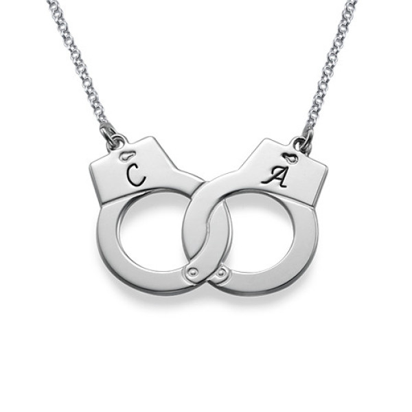 Sterling Silver Handcuff Pendant Necklace