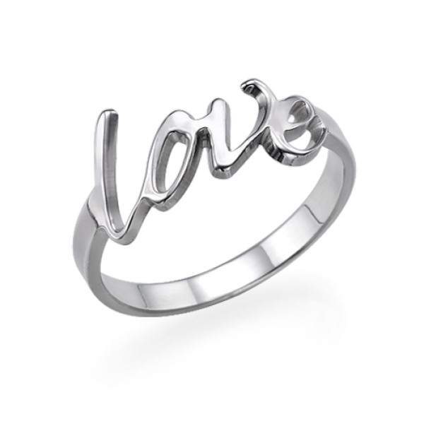 Sterling Silver 'Love' Band Ring