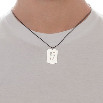 Men's Sterling Silver "Dog Tag" Necklace