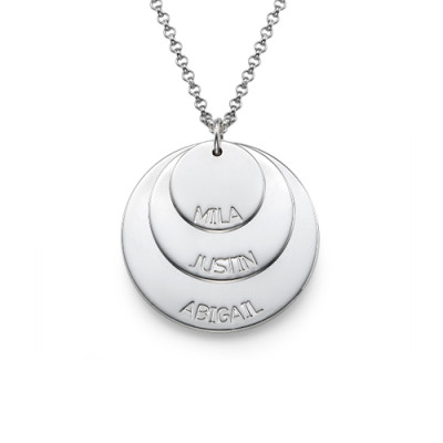 Sterling Silver Mummy Necklace with Kid's Names - By The Name Necklace;