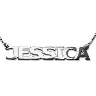 Personalised Sterling Silver Name Necklace - Custom Alphabet Pendant