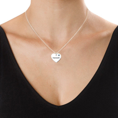 Personalised Engraved Swarovski Heart Necklace