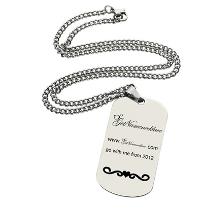 Custom Logo Design Dog Tag Necklace - 24 Characteres [Without Spaces]