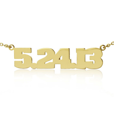 Elegant 18K Solid Gold Number Necklace