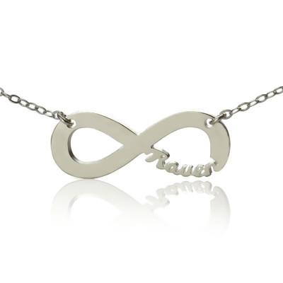18ct Solid White Gold Infinity Name Necklace
