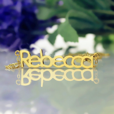 18ct Solid Gold Rebecca Name Necklace