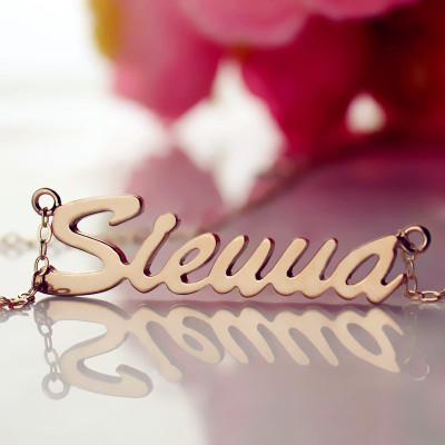 18ct Rose Gold Name Necklace: Sienna Style