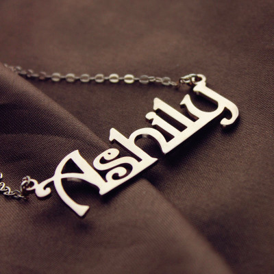 Personalised Rose Gold Name Necklace with Harrington Font
