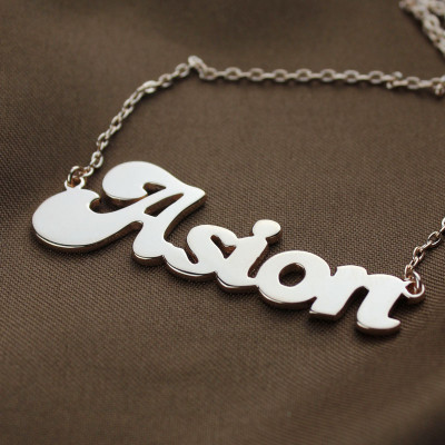 Personalised Rose Gold Plated Name Necklace with BANANA Font