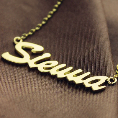 18ct Gold Plated Personalised Name Necklace - Sienna Design