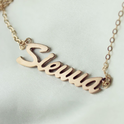 18ct Rose Gold Name Necklace: Sienna Style