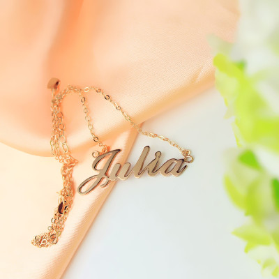Personalised Rose Gold Plated Julia Name Necklace