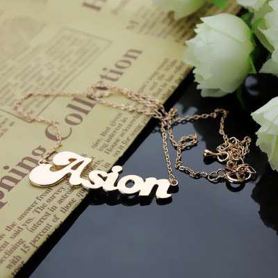 Personalised Rose Gold Plated Name Necklace with BANANA Font