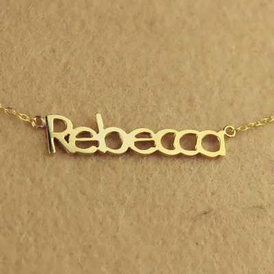 18ct Solid Gold Rebecca Name Necklace