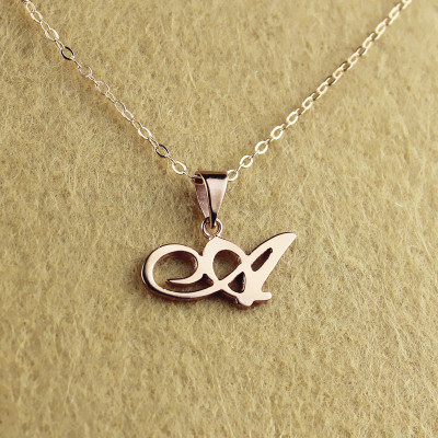 Customisable Initial Necklace in 18k Rose Gold