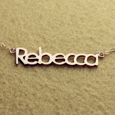 Personalised 18ct Rose Gold Plated Name Necklace - Rebecca Style