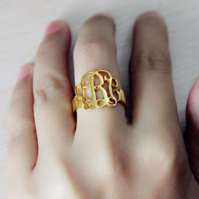 Personalised Monogram Solid Gold Ring