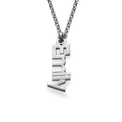 Personalised Sterling Silver Vertical Name Pendant Necklace