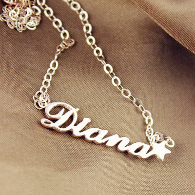 Rose Gold Plated "Sex and The City" Name Necklace with Star