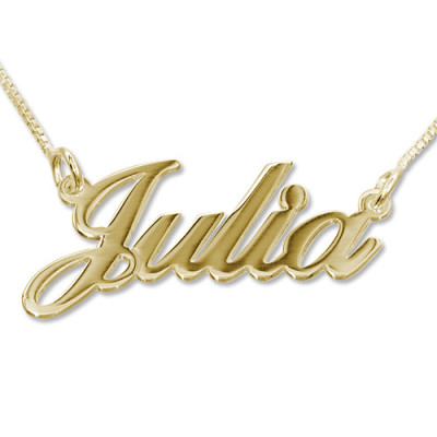 18ct Gold-Plated Silver Classic Name Necklace - By The Name Necklace;