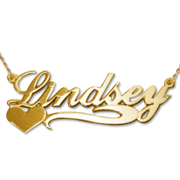Customised 18ct Gold Name Heart Necklace