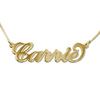 18ct Gold Double Thickness "Carrie" Name Necklace - By The Name Necklace;