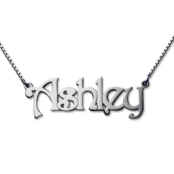 Personalised Sterling Silver Name Necklace in Harrington Chain Design