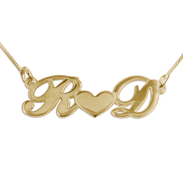 18ct Gold Plated Heart Necklace for Couples