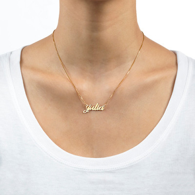 18ct Gold Plated Silver Classic Name Necklace - Customisable Small Size