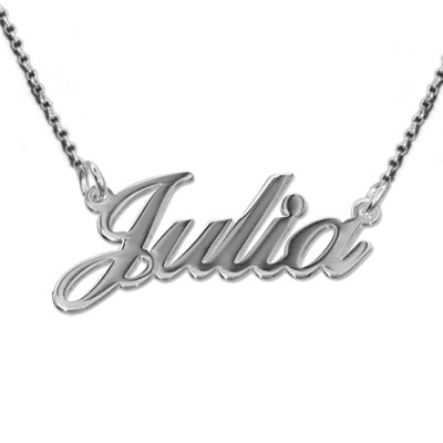 Extra Thick Silver Name Necklace With Rollo Chain - By The Name Necklace;