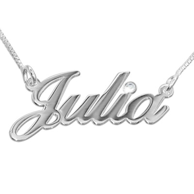 18ct White Gold and Diamond Name Necklace - By The Name Necklace;