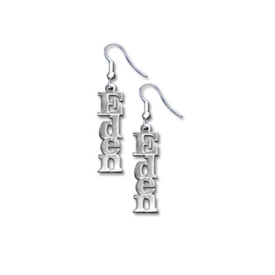 Sterling Silver Name Earrings - By The Name Necklace;