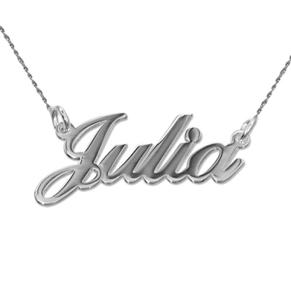 18ct White Gold Personalised Name Necklace With Twisted Chain