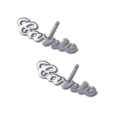 Customised Sterling Silver Name Stud Earrings