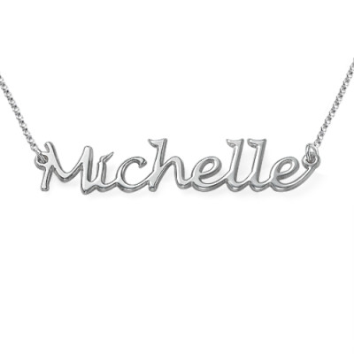 Silver Handwritten Name Necklace - By The Name Necklace;
