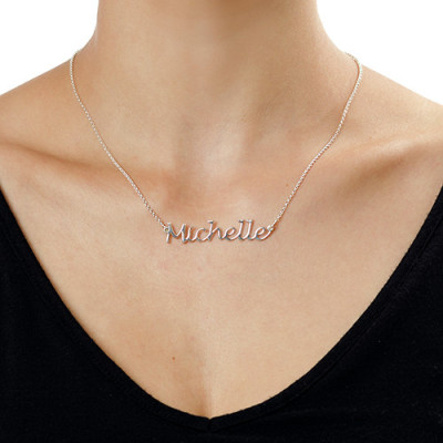 Personalised Silver Name Necklace - Hand Stamped Pendant