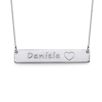 Silver Bar Necklace with Icons - By The Name Necklace;
