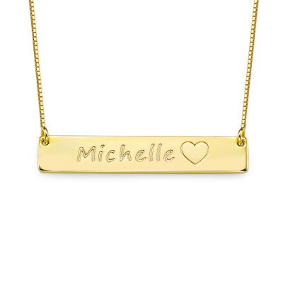 18ct Gold Plated Iconic Bar Necklace