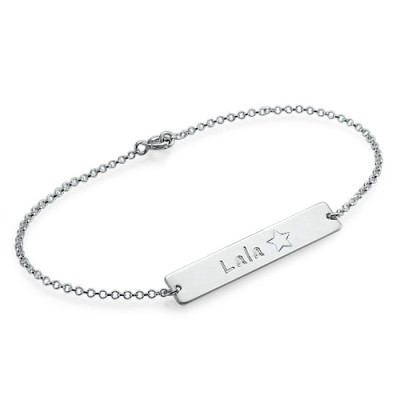 Personalised Sterling Silver Nameplate Bracelet/Anklet