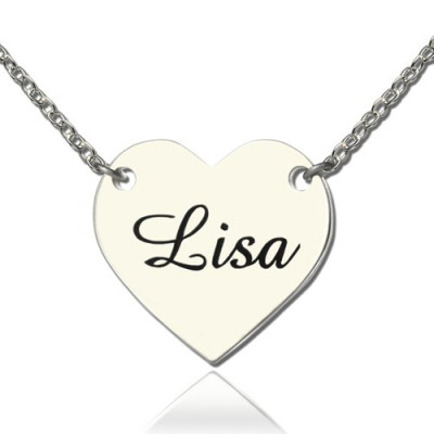 Sterling Silver Heart Name Pendant Necklace - Customisable Love Jewellery