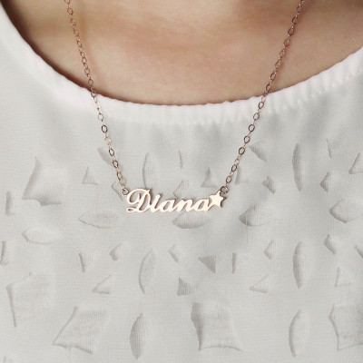 Rose Gold Plated "Sex and The City" Name Necklace with Star